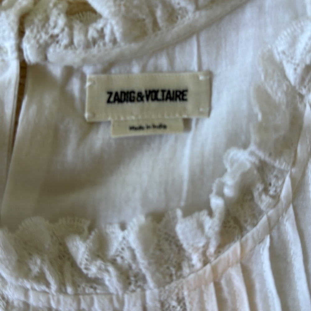 White Ruffled Pintuck Top - Picture 2 of 5